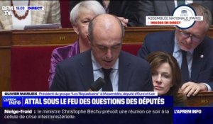 Olivier Marleix (LR) à Gabriel Attal: "La seule question que se posent les Français à la suite de votre nomination à Matignon c'est 'est-ce que ça va changer quelque chose pour nous?'"