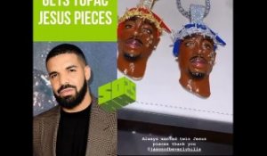 Drake Gets Tupac Jesus Pieces