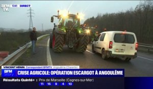 Mobilisation des agriculteurs: opération escargot en cours à Angoulême