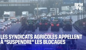 Les Jeunes agriculteurs et la FNSEA appellent à "suspendre" les blocages à la suite des annonces du gouvernement