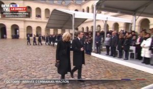 Hommage aux victimes françaises du 7 octobre: Emmanuel et Brigitte Macron sont arrivés dans la cour des Invalides