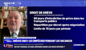SNCF: "Il s'agit de réguler le droit de grève en décidant de 60 jours où il ne serait pas pertinent de faire grève" explique Olivier Henno, sénateur Centriste