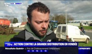Colère des agriculteurs: un Leclerc bloqué en Vendée "pour maintenir la pression"