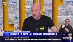 SNCF: Vincent Pinot, secrétaire fédéral Sud-Rail, annonce une nouvelle grève "le week-end prochain si la direction ne revient pas vers nous"