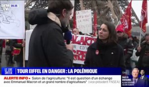 Tour Eiffel en mauvais état: Sophie Binet (CGT) espère "des négociations pour permettre au monument de garantir son avenir"