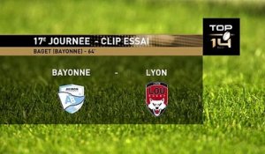 TOP 14 - Essai de Rémy BAGET (AB) - Aviron Bayonnais - LOU Rugby