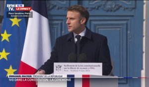 IVG dans la Constitution: "Le sceau de la République scelle en ce jour un long combat pour la liberté" assure Emmanuel Macron