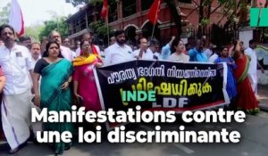 En Inde, des manifestants protestent contre une loi discriminant les musulmans