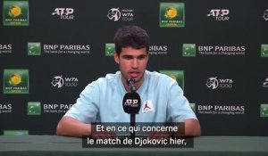 Indian Wells - Alcaraz : "Je n'aborde le tournoi différemment sous prétexte que Djokovic n'est plus dans le tableau"