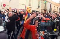 Les supporters de l'OM défilent dans les rues de Villarreal - Foot - Ligue Europa