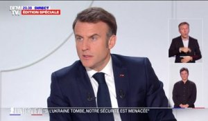 Emmanuel Macron: "Il n'y a qu'un responsable de la situation dans laquelle nous sommes: c'est le régime du Kremlin"
