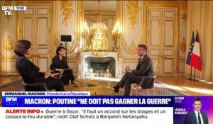 Emmanuel Macron à la TV ukrainienne: "Nous avons un objectif, la Russie ne peut et ne doit gagner cette guerre"
