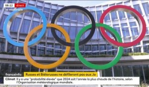 JO 2024: La cérémonie d'ouverture se fera sans les athlètes russes et bélarusses, annonce le Comité international olympique (CIO) - Admis sous bannière neutre, ils ne paraderont pas sur la Seine avec les autres délégations le 26 juillet - VIDEO