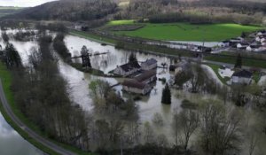 Inondations en Côte d'Or: les images de drone des villes et champs sous les eaux