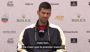 Monte Carlo - Djokovic : "Ne pas se voir trop beau"
