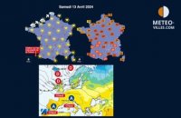 prévisions météo villes du samedi 13 avril 2024