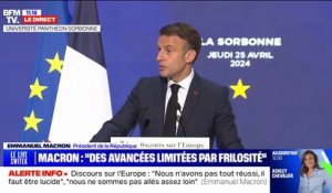 Emmanuel Macron: "Malgré cette conjonction inédite de crises, rarement l'Europe aura autant avancé"