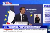Emmanuel Macron: "Nous avons eu raison dès le début de sanctionner la Russie et d'aider les Ukrainiens"