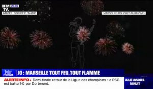 Marseille: un spectacle de drones et des feux d'artifice pour fêter l'arrivée de la flamme olympique à bord du Belem