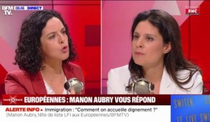 Manon Aubry, tête de liste La France insoumise, favorable à la régularisation des travailleurs sans-papiers