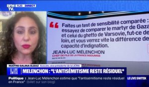 Pour la vice-présidente de la Licra, "il y a une dimension complotiste dans les propos de Jean-Luc Mélenchon"