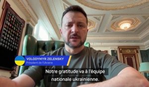 Ukraine - Le président Zelensky félicite la sélection pour cette première victoire