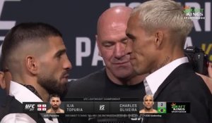 UFC 317 - Le face-à-face dans le respect entre Topuria et Oliveira