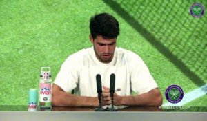 Wimbledon 2025 - Carlos Alcaraz : "J'espère ne pas passer 5h30 sur le court dimanche mais s'il faut, je le ferai"