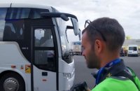 L'arrivée du car de Montpellier à l'Arena Futuroscope avant le Trophée des champions - Hand - Trophée des champions