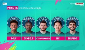 Kvaratskhelia, Dembélé, Doué, Lee et Beraldo tous blessés - Foot - Ligue 1