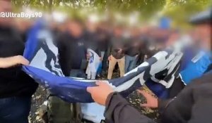 La banderole de la discorde déployée puis retirée lors de Strasbourg-Angers - Foot - Ligue 1