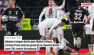 Absence longue durée pour Malick Fofana, victime d'une entorse grave de la cheville droite avec l'OL contre Strasbourg - Foot - Ligue 1