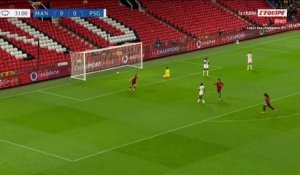 L'ouverture du score de Melvine Malard pour Manchester United face au PSG - Foot - Ligue des champions (F)