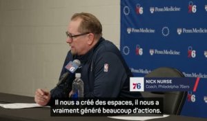 76ers - Nick Nurse sur le retour d’Embiid : "’J'ai trouvé qu’il avait bien joué"