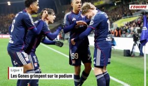 Réduit à dix après l'expulsion d'Endrick, l'OL s'impose à Nantes et prend la troisième place de la Ligue 1 à l'OM - Foot - Ligue 1