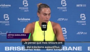 Brisbane - Sabalenka élimine Keys : “Une revanche ? Je ne me concentre jamais sur le passé”