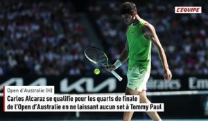 Carlos Alcaraz se qualifie pour les quarts de finale de l'Open d'Australie en ne laissant aucun set à Tommy Paul - Tennis - Open d'Australie