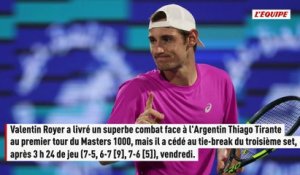 Malgré le sauvetage de sept balles de match, Valentin Royer cède au premier tour du Masters 1000 de Miami après 3 h 24 d - Tennis - Miami