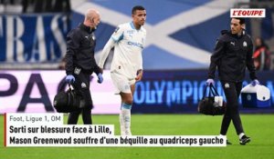 Sorti sur blessure face à Lille, Mason Greenwood (OM) souffre d'une béquille au quadriceps gauche - Foot - Ligue 1 - Marseille