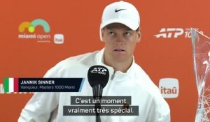 Miami - Sinner après son "Sunshine Double" : "C'est un moment vraiment très spécial"