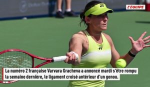 La numéro 2 française Varvara Gracheva victime d'une rupture du ligament croisé antérieur d'un genou - Tennis