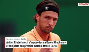 Arthur Rinderknech s’impose face à Karen Khachanov et remporte son premier match à Monte-Carlo - Tennis - Monte-Carlo