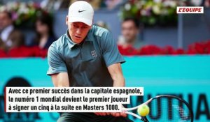 Cinquième titre d'affilée en Masters 1000 : Jannik Sinner impitoyable face à Alexander Zverev pour s'imposer à Madrid - Tennis - ATP - Madrid