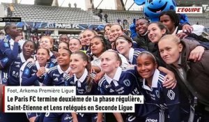 Le Paris FC deuxième, Saint-Étienne et Lens relégués en Seconde Ligue - Foot - Arkema Première Ligue
