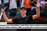 Jannik Sinner signe un nouveau record de victoires d'affilée en Masters 1000 et se qualifie pour le dernier carré à Rome - Tennis - Rome