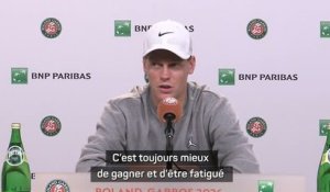 Roland-Garros - Sinner : "Je suis chanceux d'être dans cette position"