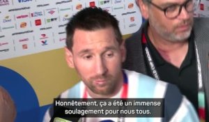 Argentine - Messi : “Un immense soulagement”