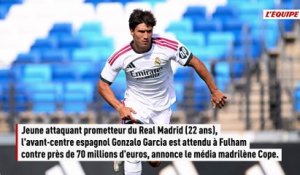 Mercato : un transfert à 70 millions d'euros après une seule saison pleine et 13 buts au Real Madrid... Gonzalo Garcia est attendu à Fulham - Foot - Transferts