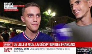 "C'est un peu la fin des haricots": à Nice, les supporters de l'équipe de France font face à la désillusion après le match