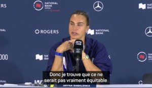 Toronto - Aryna Sabalenka soutient les tests de genre en WTA